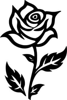 Flower - Black and White Isolated Icon - Vector illustration