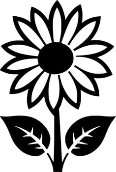 Flower, Black and White Vector illustration