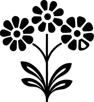 Flowers, Black and White Vector illustration