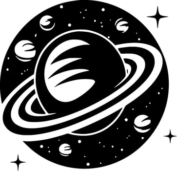 Galaxy - Black and White Isolated Icon - Vector illustration