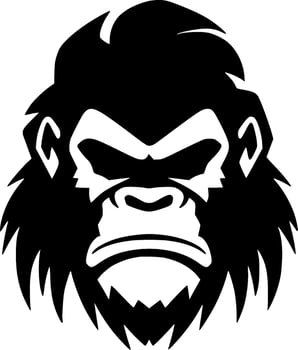 Gorilla, Minimalist and Simple Silhouette - Vector illustration
