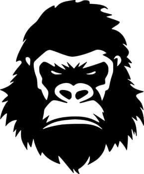 Gorilla - Black and White Isolated Icon - Vector illustration