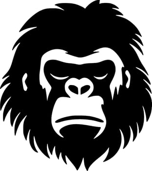 Gorilla, Black and White Vector illustration