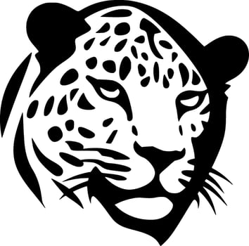 Leopard - Black and White Isolated Icon - Vector illustration