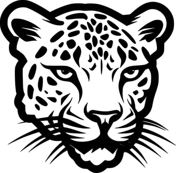 Leopard, Black and White Vector illustration