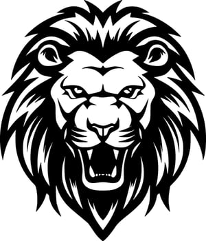 Lion, Minimalist and Simple Silhouette - Vector illustration
