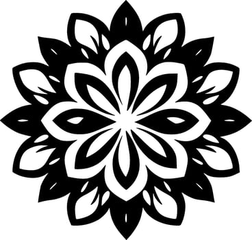Mandala, Black and White Vector illustration