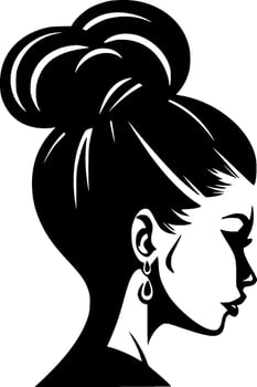Messy Bun - Minimalist and Flat Logo - Vector illustration