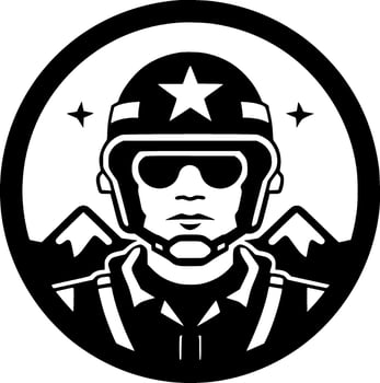 Military - Minimalist and Flat Logo - Vector illustration
