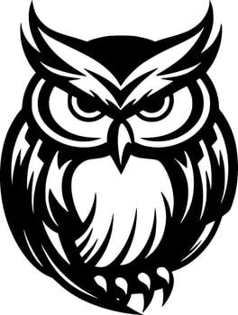 Owl - Black and White Isolated Icon - Vector illustration