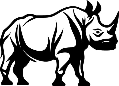 Rhinoceros - Black and White Isolated Icon - Vector illustration
