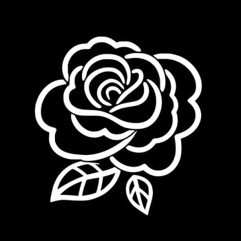 Rose - Black and White Isolated Icon - Vector illustration