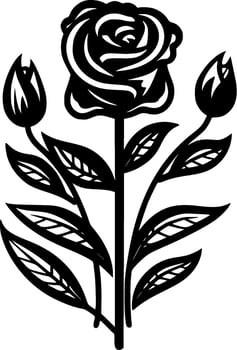 Roses, Black and White Vector illustration