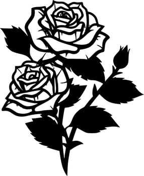 Roses, Minimalist and Simple Silhouette - Vector illustration