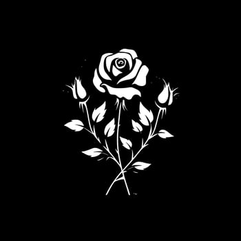 Roses, Minimalist and Simple Silhouette - Vector illustration