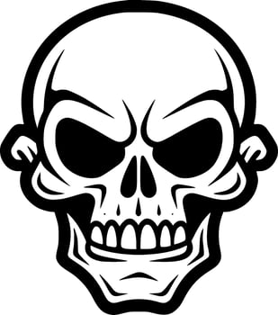 Skull - Black and White Isolated Icon - Vector illustration