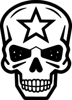 Skull - Black and White Isolated Icon - Vector illustration