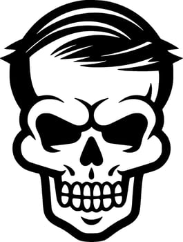 Skull, Black and White Vector illustration