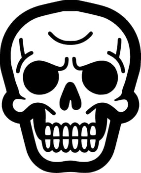 Skull - Black and White Isolated Icon - Vector illustration