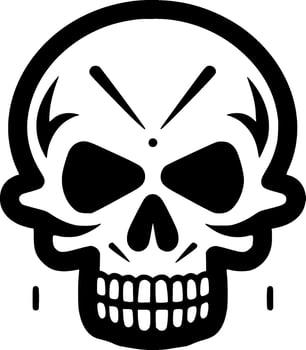 Skull - Black and White Isolated Icon - Vector illustration