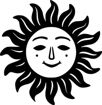 Sun, Minimalist and Simple Silhouette - Vector illustration