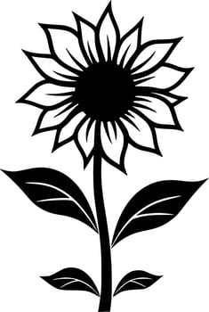 Sunflower, Minimalist and Simple Silhouette - Vector illustration
