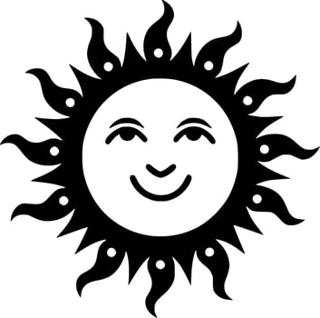 Sun, Minimalist and Simple Silhouette - Vector illustration
