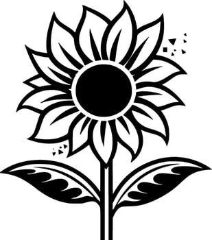 Sunflower, Minimalist and Simple Silhouette - Vector illustration