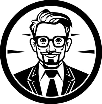 Teacher - Black and White Isolated Icon - Vector illustration