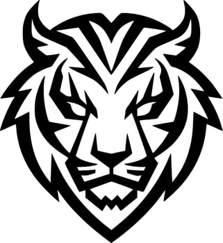 Tiger, Black and White Vector illustration