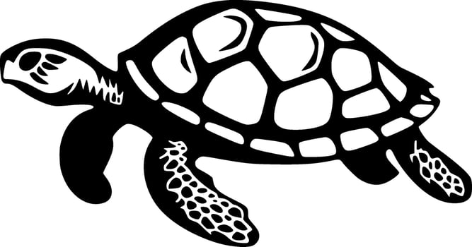 Turtle - Minimalist and Flat Logo - Vector illustration