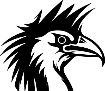 Vulture, Black and White Vector illustration