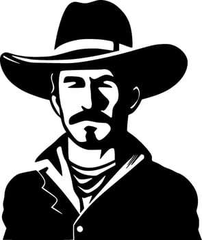Western - Minimalist and Flat Logo - Vector illustration