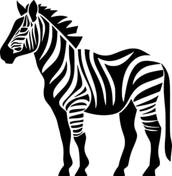 Zebra - Black and White Isolated Icon - Vector illustration