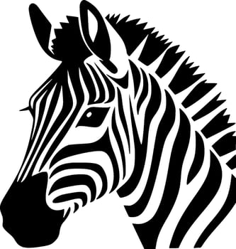 Zebra, Black and White Vector illustration