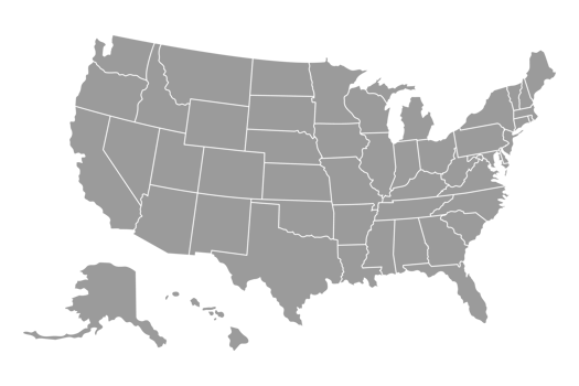 United States of America map. USA Map With Divided States. Outline US map. png