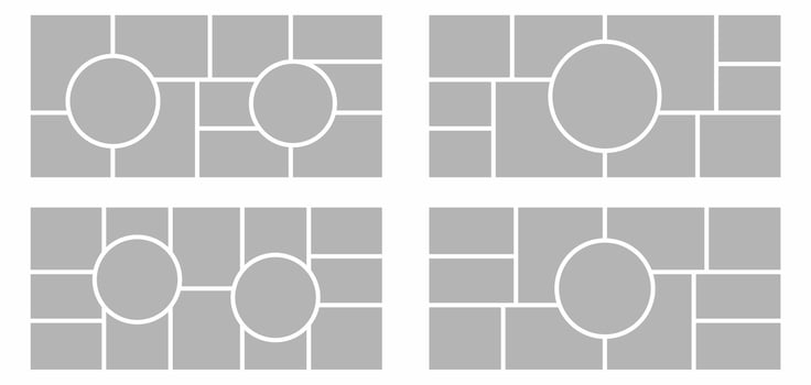 Pictures or photos frame collage abstract photo frames and digital photo wall template vector