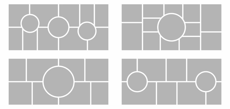 Pictures or photos frame collage abstract photo frames and digital photo wall template vector