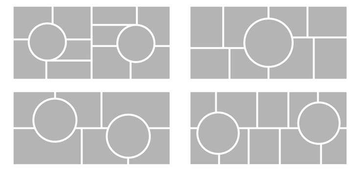 Pictures or photos frame collage abstract photo frames and digital photo wall template vector