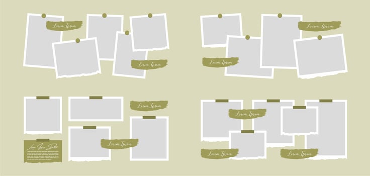 Pictures or photos frame collage vector