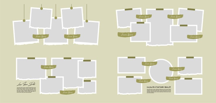 Pictures or photos frame collage vector