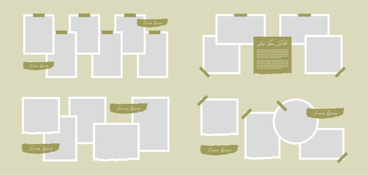 Pictures or photos frame collage vector