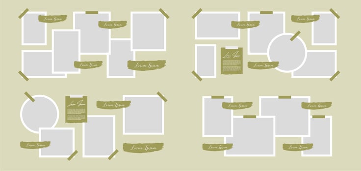 Pictures or photos frame collage vector