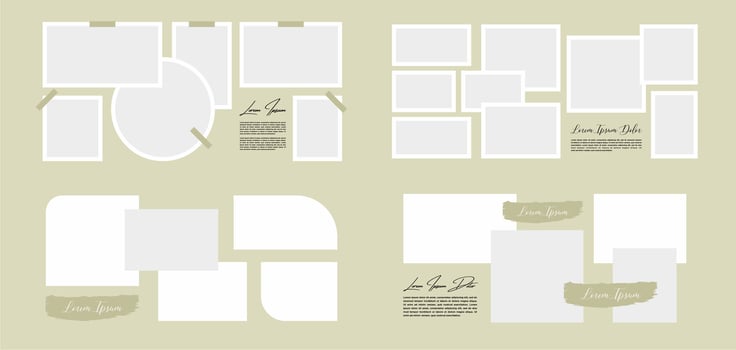 Pictures or photos frame collage vector