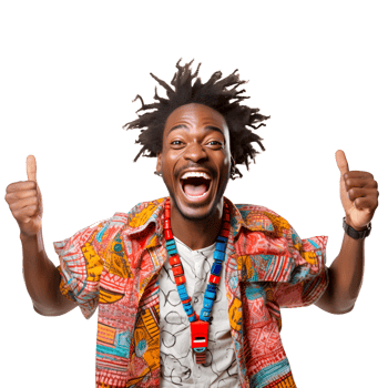 Portrait of young african american man with dreadlocks showing thumbs up AI Generated png