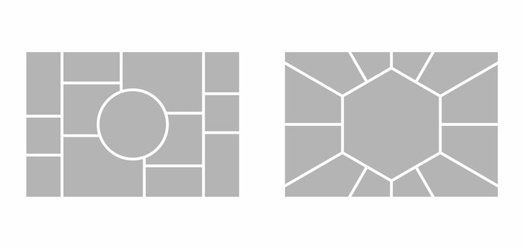 photo frames and digital photo wall template vector