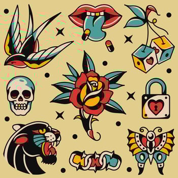 Old school tattoo vector