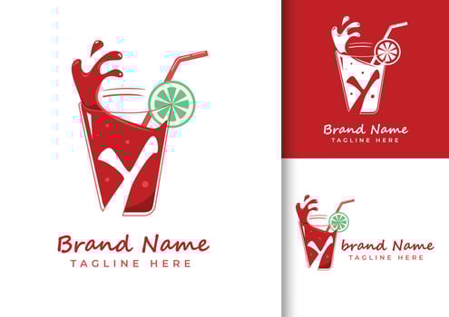Letter Y fresh juice logo design template vector