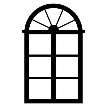Window or mirror frame silhouette Vintage semicircle decor element vector