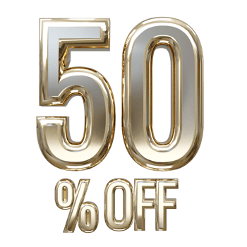 50 percent off sale text illustration element png